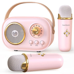 heetipuk mini karaoke machine pink front for kids delivers portable family fun