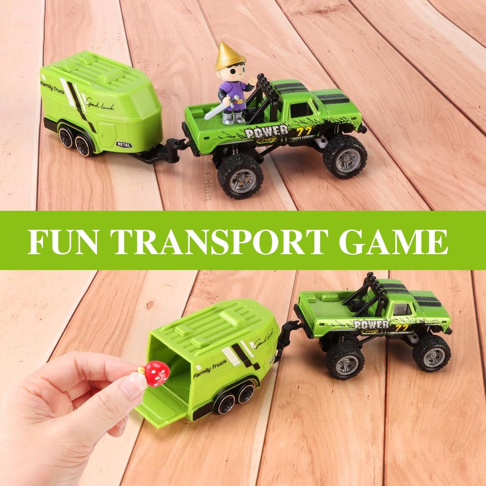 hehred Mini RC Truck with lights on for immersive nighttime driving