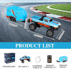 hehred mini rc truck trailer attached for action scenes