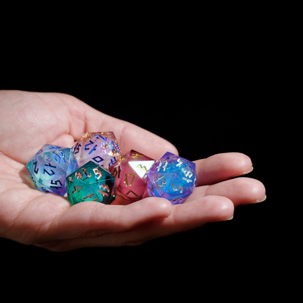 HEIMDALLR liquid core glow on dice surface adds dynamic visuals.