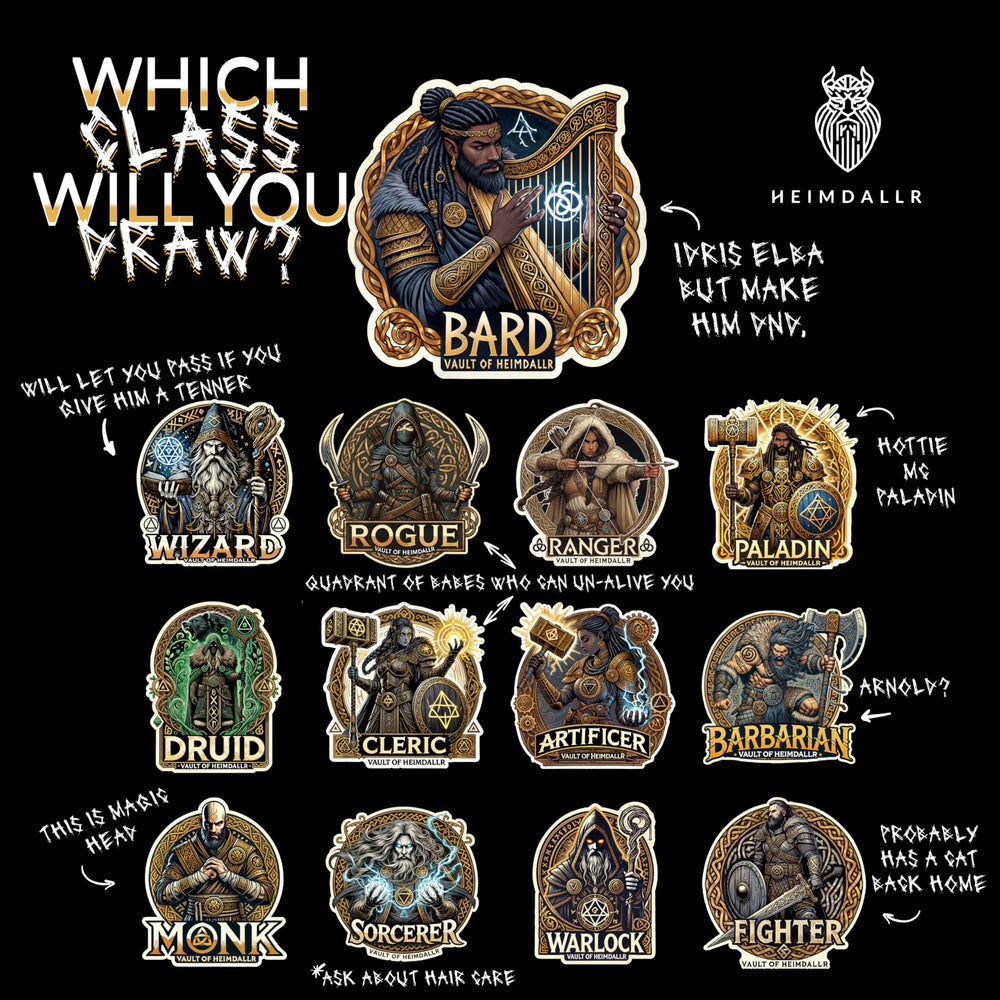 HEIMDALLR premium gold-foil blind bag with Norse-inspired art.