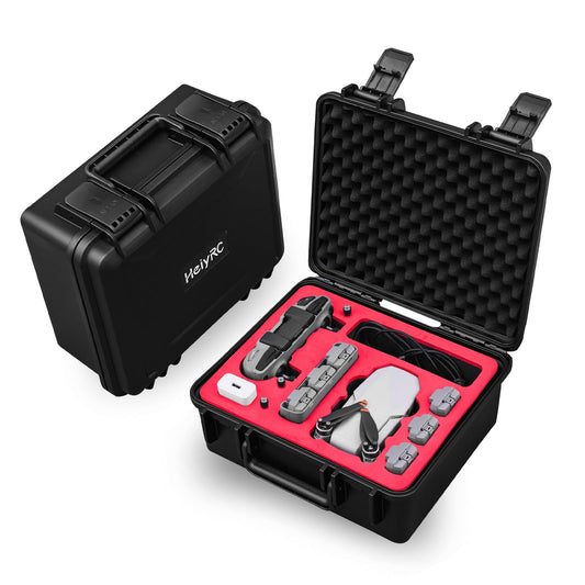 HeiyRC Mini 2 SE 4K Case exterior front view shows rugged protection for travel