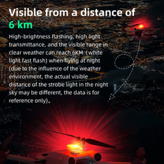 HeiyRC mini drone strobe light, top view, compact profile minimizes added weight.