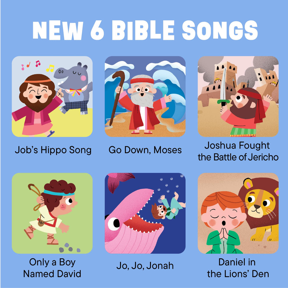 Hello 2 Kids Bible Heroes child listening to engaging audio on a page.