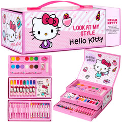 Hello Kitty colored pencils in a pink case ready for kids' art projects