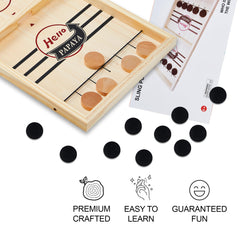 HELLO PAPAYA Fast Sling Puck Game eco-friendly natural wood finish