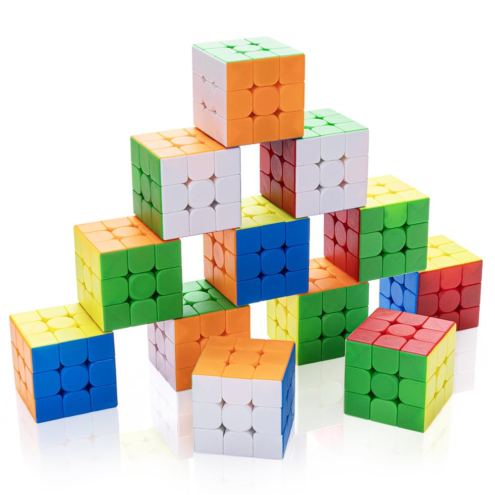 HELLOCUBE 12-pack speed cube set with vibrant colors for classroom use.