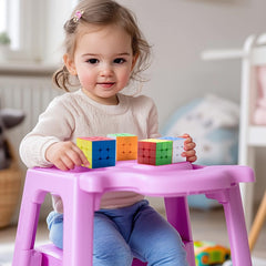 HELLOCUBE stickerless design eliminates loose stickers for safe play.