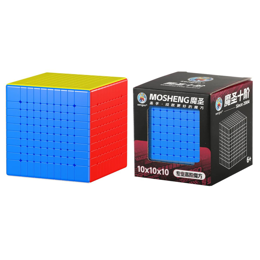 HELLOCUBE ShengShou 10x10 stickerless cube—smooth turning for competition practice.