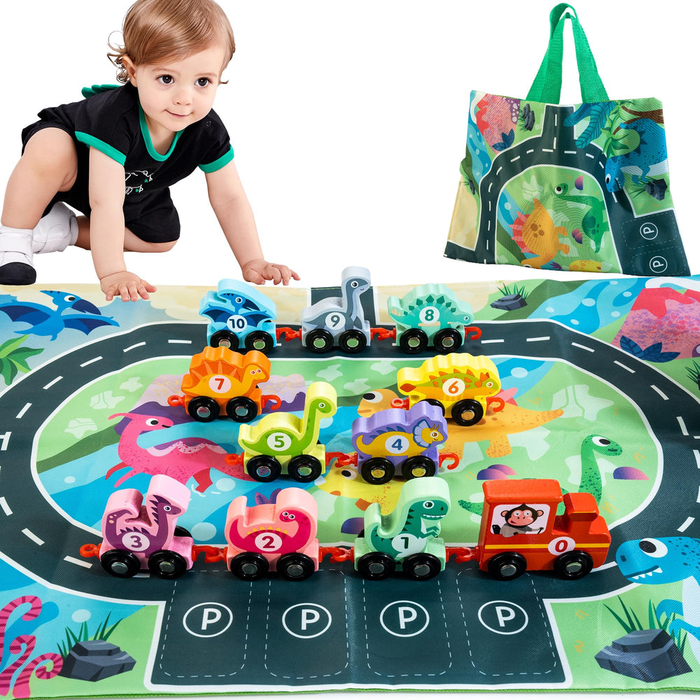 HELLOWOOD dinosaur-train-set-playmat offers a vibrant surface for imaginative play