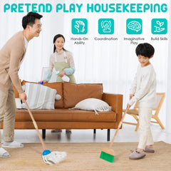 HELLOWOOD kids cleaning brushes set supports sweeping and dusting pretend chores
