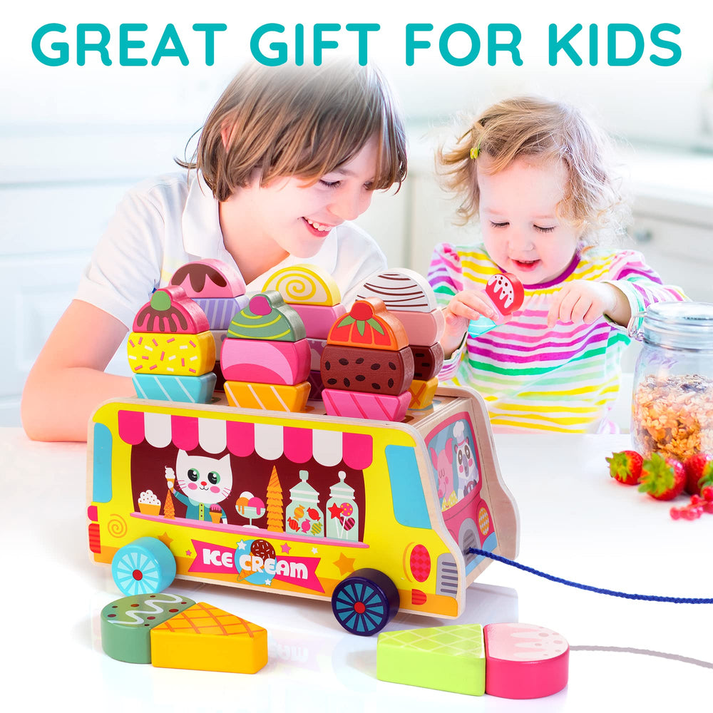 HELLOWOOD toddler ice cream kit supports creative play and early sorting.
