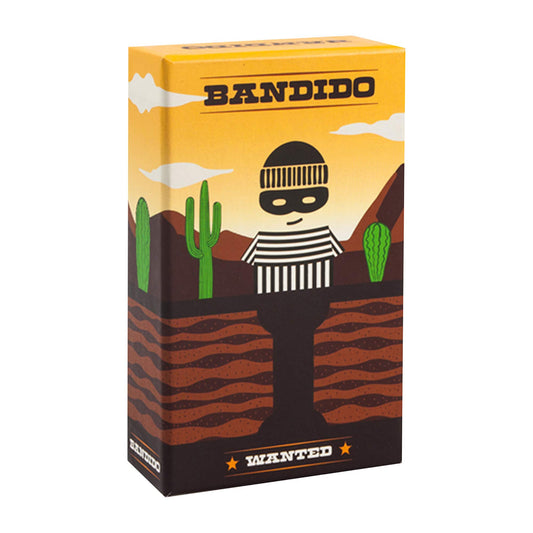 Helvetiq Bandido card game cover art, escape theme, ideal for family game night