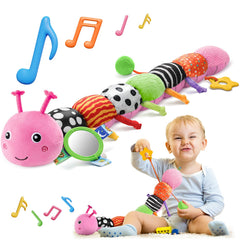 HEMRLY baby sensory caterpillar teether image, a soft plush for soothing gums.