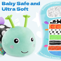 HEMRLY caterpillar musical plush engages baby with a gentle lullaby.