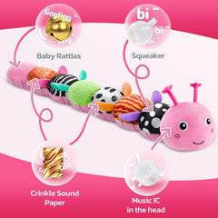 HEMRLY caterpillar back with squeaker and crinkle invites exploration