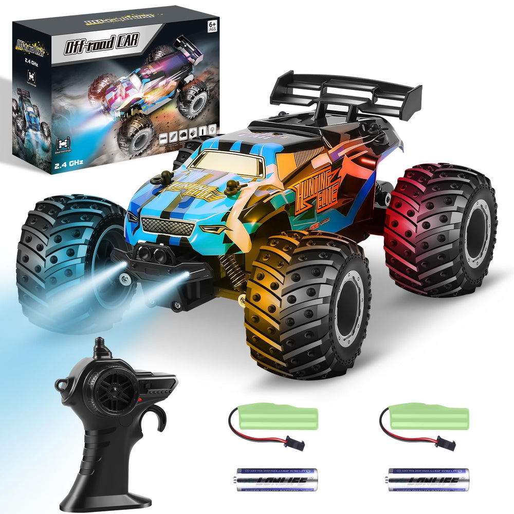 HENEROAR remote control car front view with sturdy chassis for rugged play.