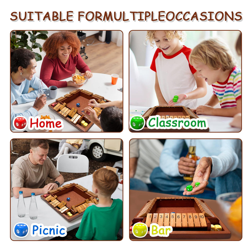 Hennaed Shut the Box features smooth, safe edges for worry-free play.