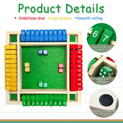 hennaed shut the box game numbered sides 1–10 showcase approachable math challenges for kids.