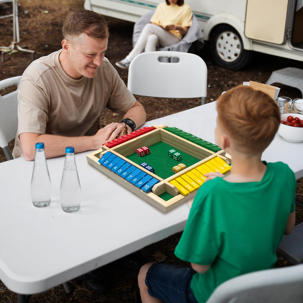 hennaed shut the box game packaged-gift-ready presentation makes a thoughtful educational gift.