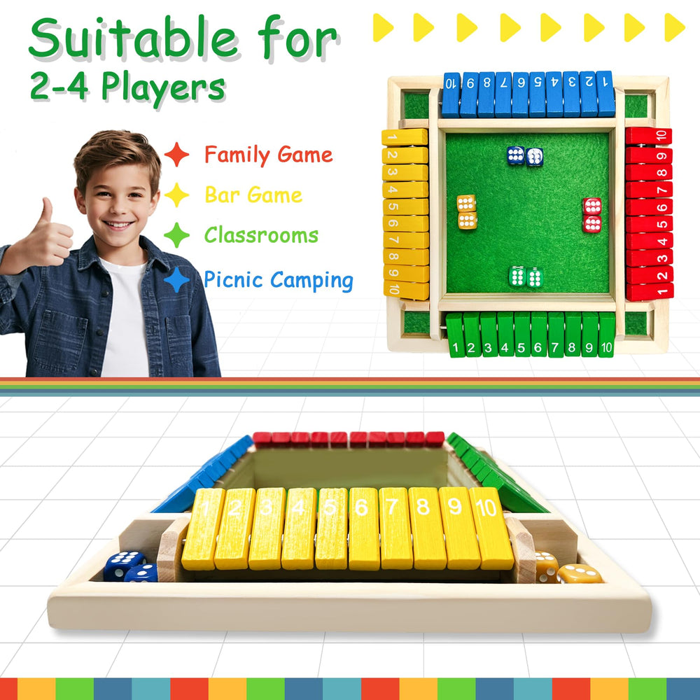 hennaed shut the box game smooth edge design conveys safe handling during family game night.