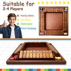 Hennaed Shut the Box shows numbers 1–10 for fast additive thinking.