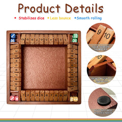 Hennaed Shut the Box dark wood finish highlights a timeless tabletop centerpiece.