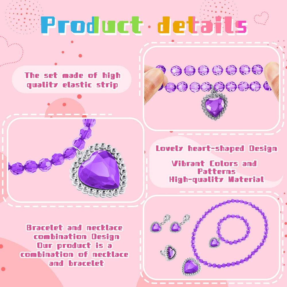 Henoyso Princess Jewelry Necklace for colorful dress-up outfits