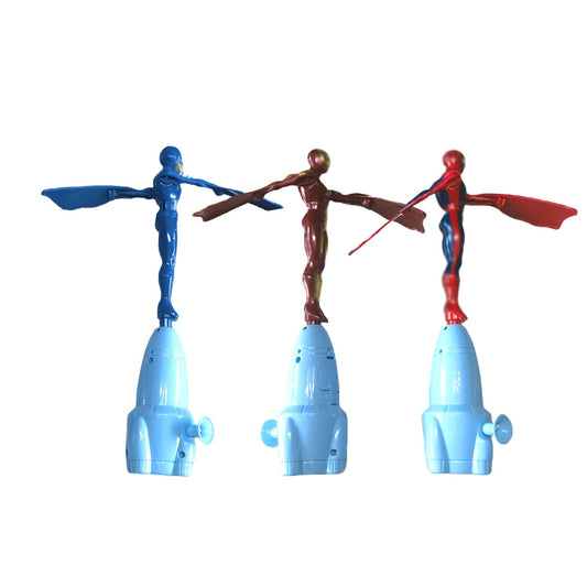 HENRYZH superhero flying toy figure 1 in action for outdoor play
