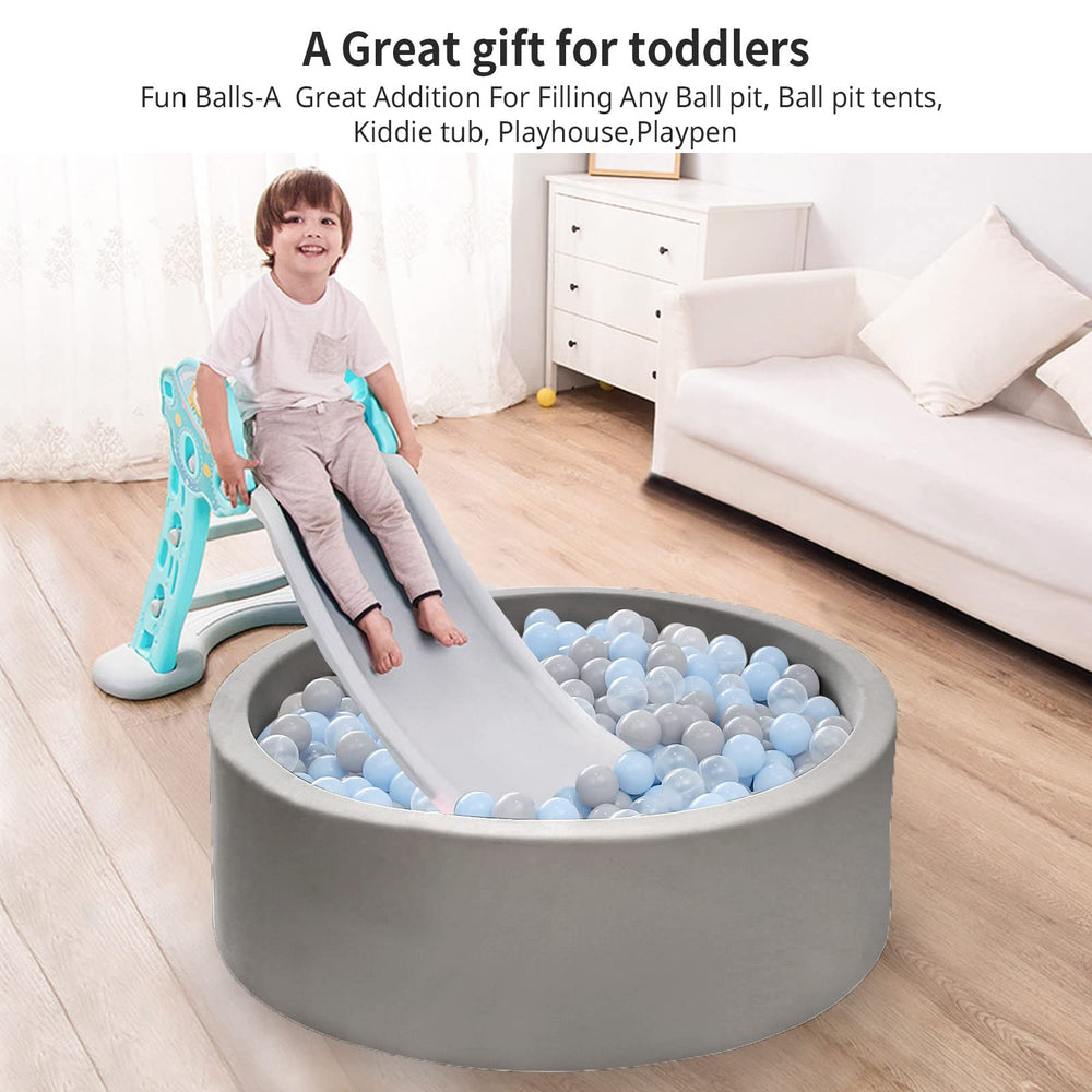 Heopeis grey ball pit balls provide a neutral look for any setup