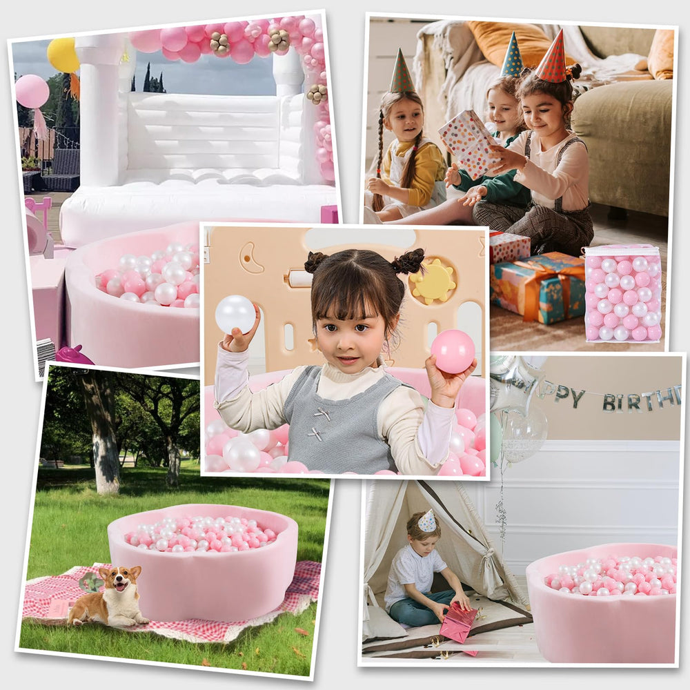 Pink pearl white bath or pool playballs for versatile use