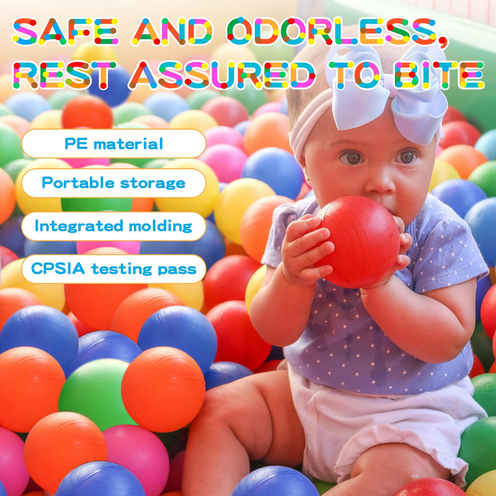 Heopeis crush-proof ball for durable use in tents, pools, and play areas.