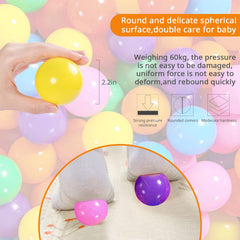 Heopeis phthalate-free and BPA-free balls emphasize safe materials for children.