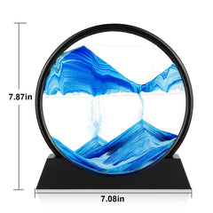 Herecanli Deep-sea sandscape blue round 7in offers a soothing visual for an office.
