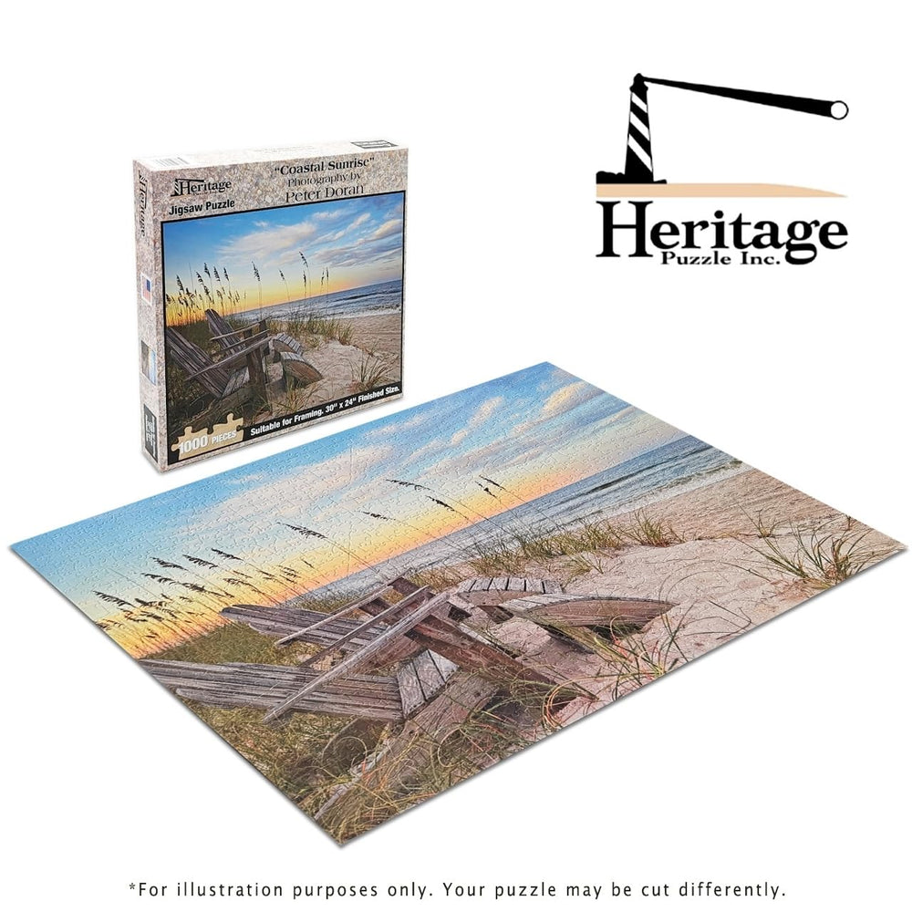 Heritage Puzzle Waves and Sky image, soft hues for collaborative assembly.