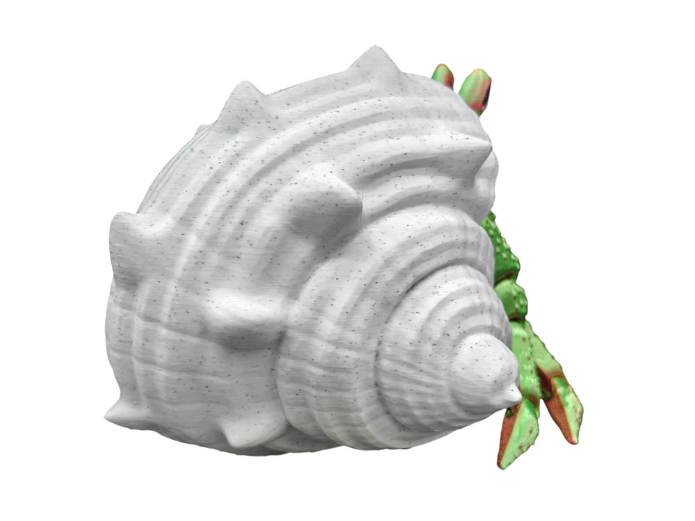 Magnet-secured shell on the Hermit Crab Articulated Toy.