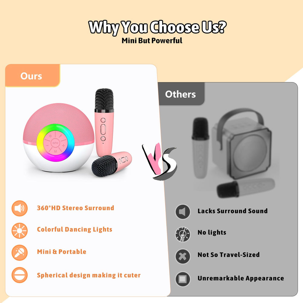 Heroange Karaoke Microphone Pink gift-ready idea for kids and adults