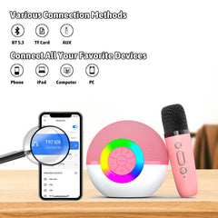 Heroange Karaoke Microphone Pink unboxing scene with colorful controls