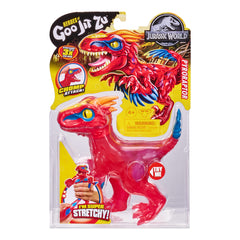 Heroes of Goo Jit Zu Pyroraptor stretching arms highlights flexible action poses for dynamic play.