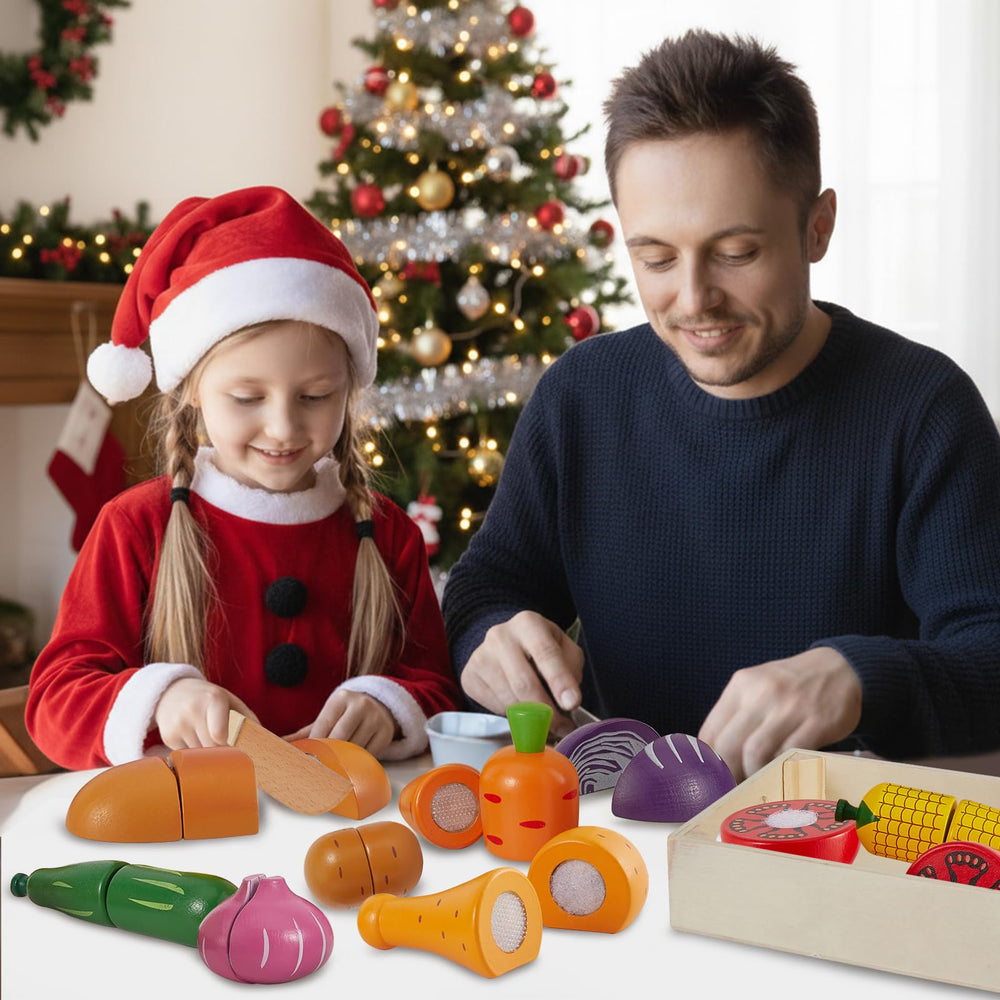 HERSITY wooden cutting knife for safe, interactive kitchen role-play.