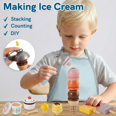 HERSITY wooden ice cream cones invite stacking and flavor exploration during play