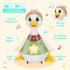 Hestiasko duck toy uses BPA-free materials with a secure battery cover.
