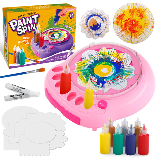 Hewaurorion paint spin art machine in use creating vibrant paper designs.