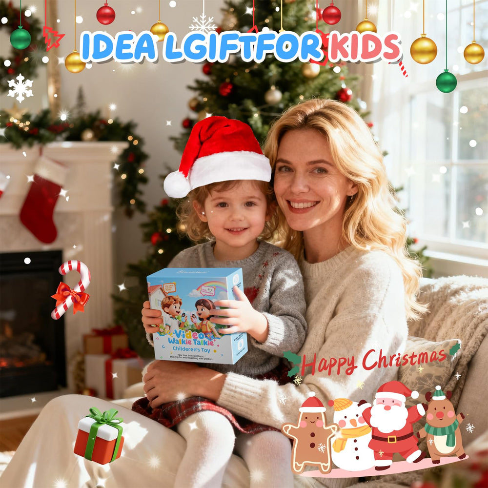 HEWEIMEI video walkie talkies for kids in gift-ready packaging, great for birthdays.