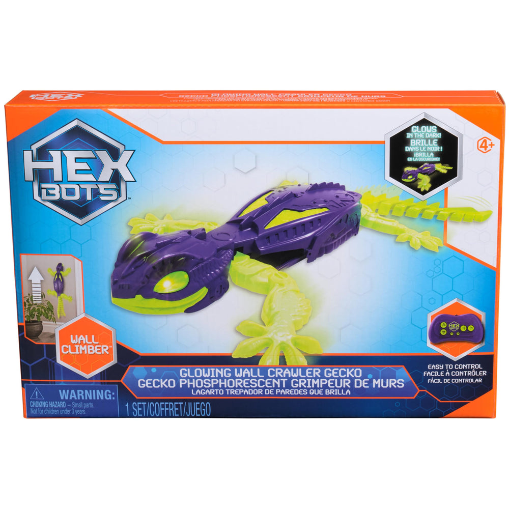 HEX BOTS black plastic body with green limbs stands out