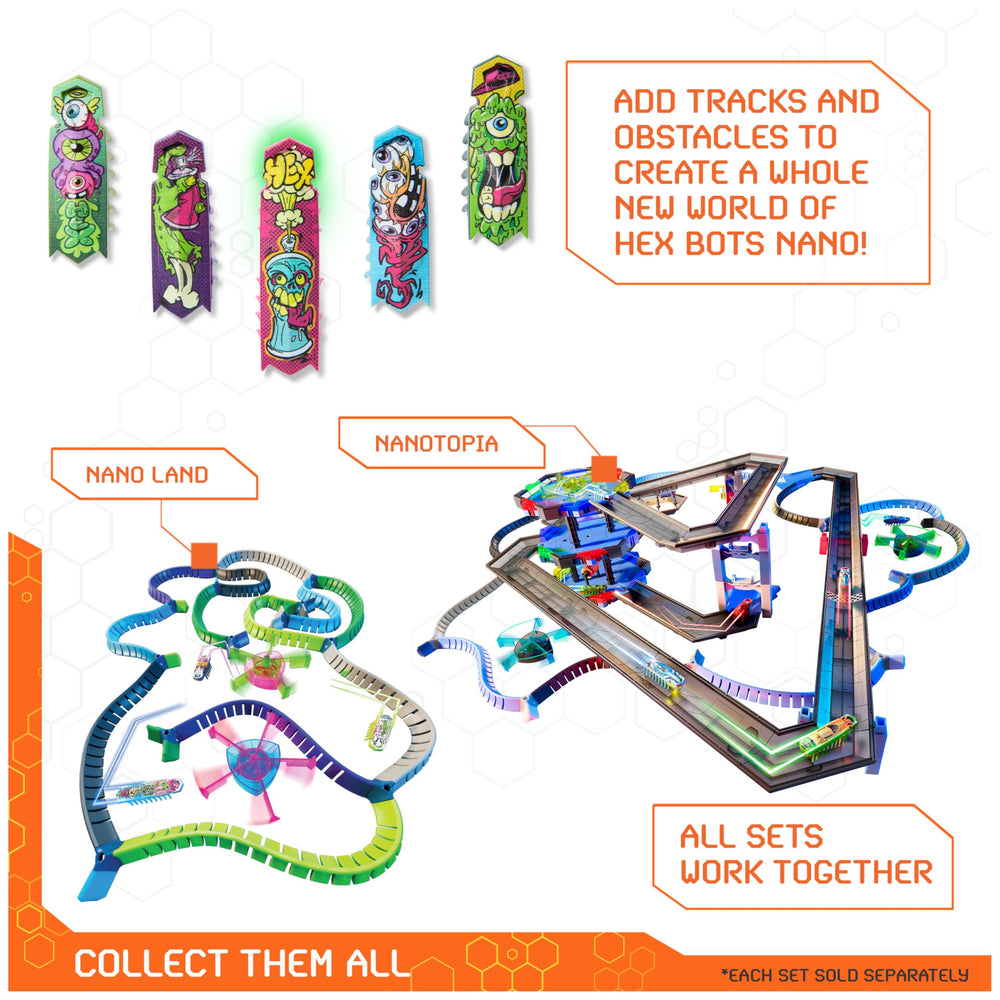 HEX BOTS Nano wall bounce action against obstacles during play