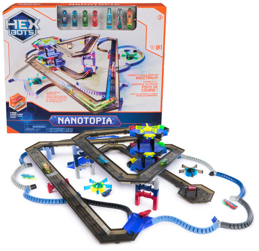 HEX BOTS Nanotopia track pieces enable customizable play with creative routes