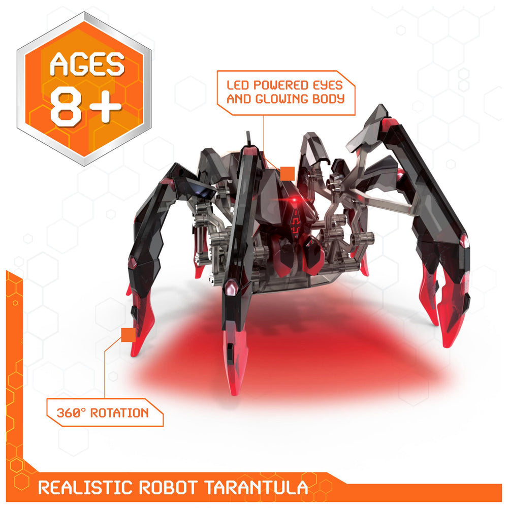HEX BOTS tarantula glowing eye for captivating visual feedback.