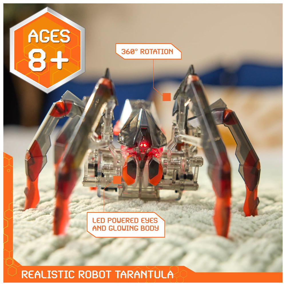 HEX BOTS Tarantula remote control for precise maneuvering.