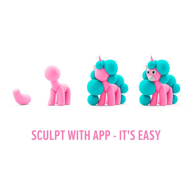 Hey Clay Unicorns Sunny character helps kids learn friendly unicorn sculpting.